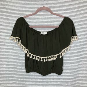 Olive green crop top